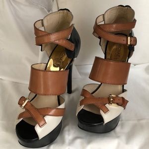 Michael Kors Fallyn Peep High Heel Sandals